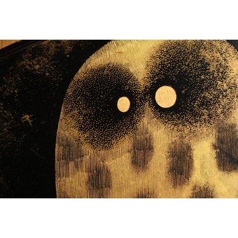 三谷吾一 沈金とり 扇面壁面装飾　S3036 