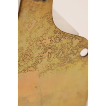 内山大介一族 長芳作 鍍金高盛銀赤銅象嵌 落葉虫 黄銅灰匙/灰ならし　H499 