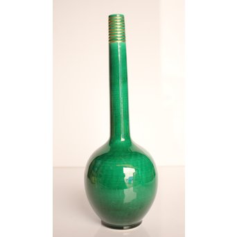 中村翠嵐 交趾焼 鶴首花入　S3044 