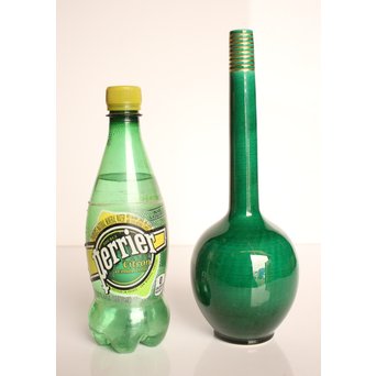 中村翠嵐 交趾焼 鶴首花入　S3044 