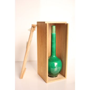 中村翠嵐 交趾焼 鶴首花入　S3044 