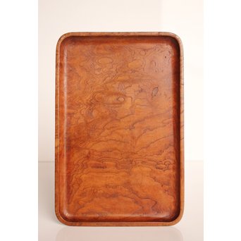 大野昭和斎 桑葡萄杢香盆/煎茶盆　K584 