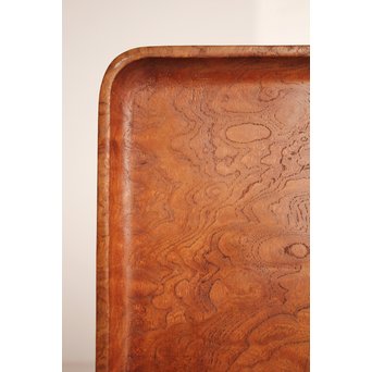 大野昭和斎 桑葡萄杢香盆/煎茶盆　K584 