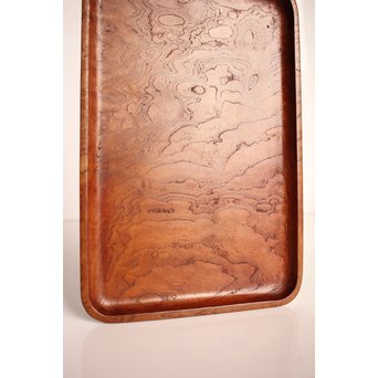 大野昭和斎 桑葡萄杢香盆/煎茶盆　K584 