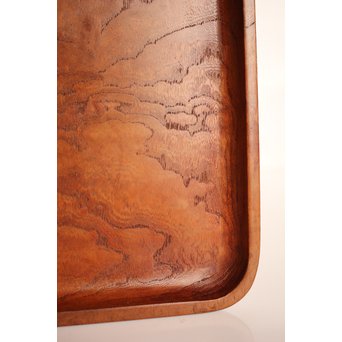 大野昭和斎 桑葡萄杢香盆/煎茶盆　K584 