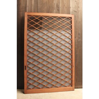 菱形組子 グラデーションガラス戸 在庫6枚　GD1083 上部4分の1くらいが透明