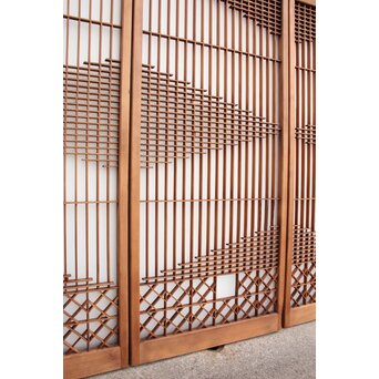 霞模様 書院欄間5枚1組　R2233 