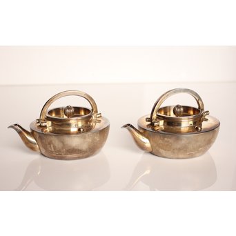 秋田 金光堂 竹谷金之助造 銀銚子/銀瓶一対　K589 