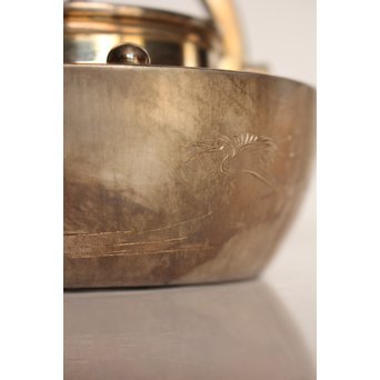 秋田 金光堂 竹谷金之助造 銀銚子/銀瓶一対　K589 