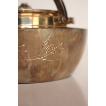 秋田 金光堂 竹谷金之助造 銀銚子/銀瓶一対　K589 