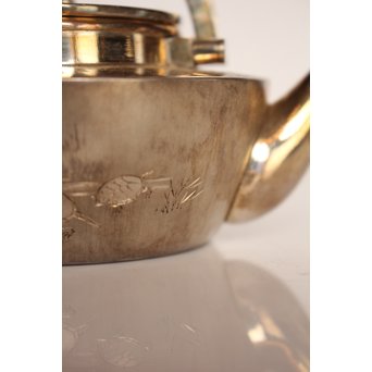 秋田 金光堂 竹谷金之助造 銀銚子/銀瓶一対　K589 