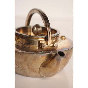 秋田 金光堂 竹谷金之助造 銀銚子/銀瓶一対　K589 