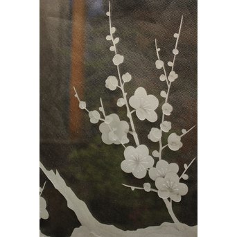 梅模様 エッチングガラス戸 4枚1組　GD1090Y 