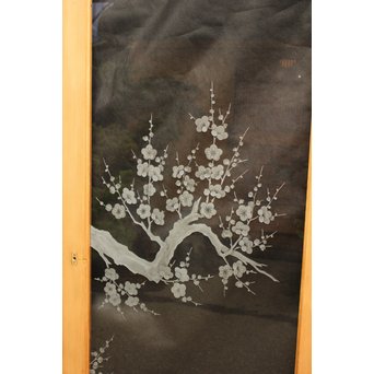 梅模様 エッチングガラス戸 4枚1組　GD1090Y 