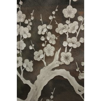 梅模様 エッチングガラス戸 4枚1組　GD1090Y 