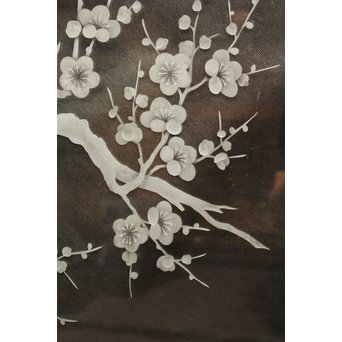 梅模様 エッチングガラス戸 4枚1組　GD1090Y 