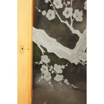 梅模様 エッチングガラス戸 4枚1組　GD1090Y 