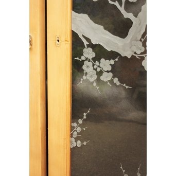 梅模様 エッチングガラス戸 4枚1組　GD1090Y 