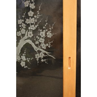 梅模様 エッチングガラス戸 4枚1組　GD1090Y 