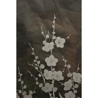 梅模様 エッチングガラス戸 4枚1組　GD1090Y 