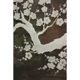 梅模様 エッチングガラス戸 4枚1組　GD1090Y 