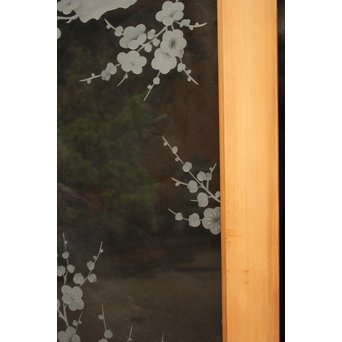 梅模様 エッチングガラス戸 4枚1組　GD1090Y 