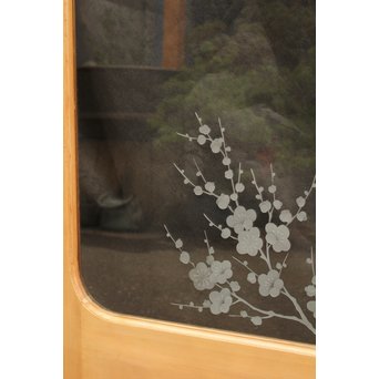 梅模様 エッチングガラス戸 4枚1組　GD1090Y 