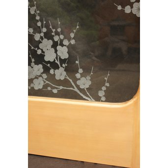 梅模様 エッチングガラス戸 4枚1組　GD1090Y 