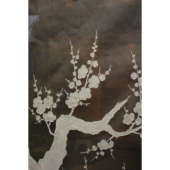 梅模様 エッチングガラス戸 4枚1組　GD1090Y 