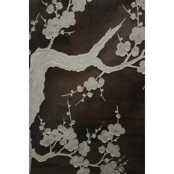 梅模様 エッチングガラス戸 4枚1組　GD1090Y 