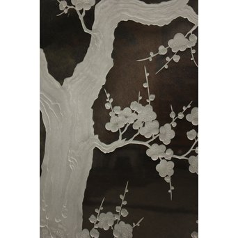 梅模様 エッチングガラス戸 4枚1組　GD1090Y 