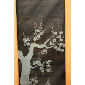 梅模様 エッチングガラス戸 4枚1組　GD1090Y 