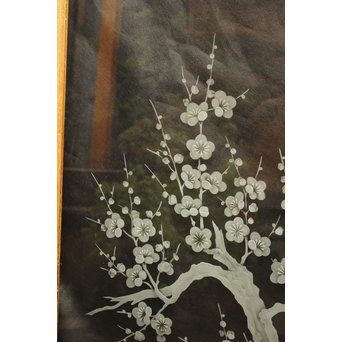 梅模様 エッチングガラス戸 4枚1組　GD1090Y 