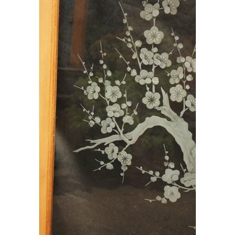 梅模様 エッチングガラス戸 4枚1組　GD1090Y 