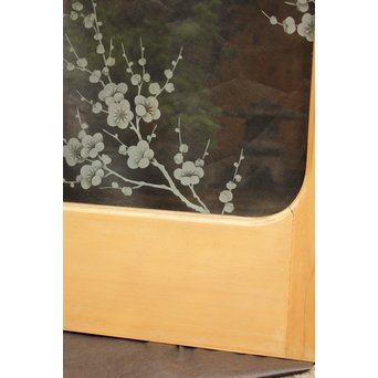 梅模様 エッチングガラス戸 4枚1組　GD1090Y 