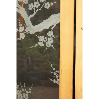 梅模様 エッチングガラス戸 4枚1組　GD1090Y 