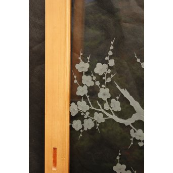 梅模様 エッチングガラス戸 4枚1組　GD1090Y 