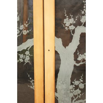 梅模様 エッチングガラス戸 4枚1組　GD1090Y 
