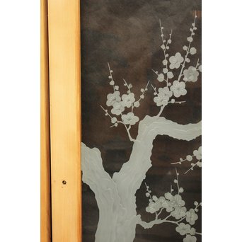 梅模様 エッチングガラス戸 4枚1組　GD1090Y 