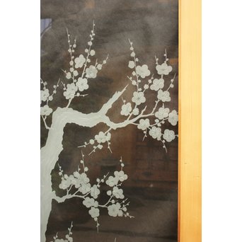 梅模様 エッチングガラス戸 4枚1組　GD1090Y 