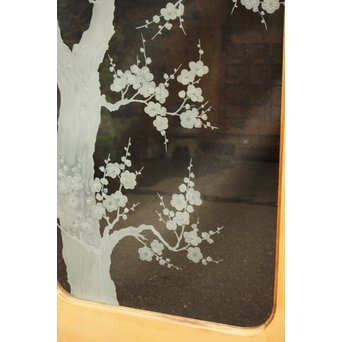 梅模様 エッチングガラス戸 4枚1組　GD1090Y 