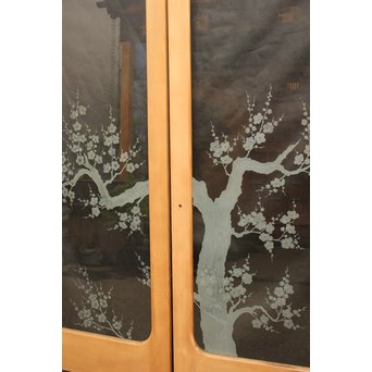 梅模様 エッチングガラス戸 4枚1組　GD1090Y 