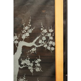 梅模様 エッチングガラス戸 4枚1組　GD1090Y 