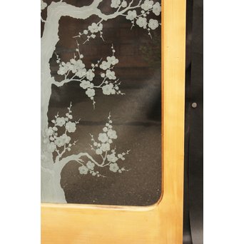 梅模様 エッチングガラス戸 4枚1組　GD1090Y 