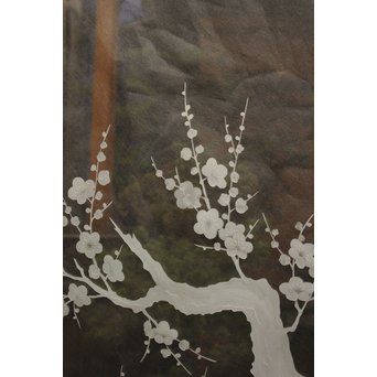 梅模様 エッチングガラス戸 4枚1組　GD1090Y 