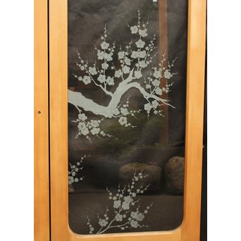 梅模様 エッチングガラス戸 4枚1組　GD1090Y 