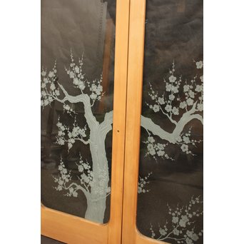 梅模様 エッチングガラス戸 4枚1組　GD1090Y 