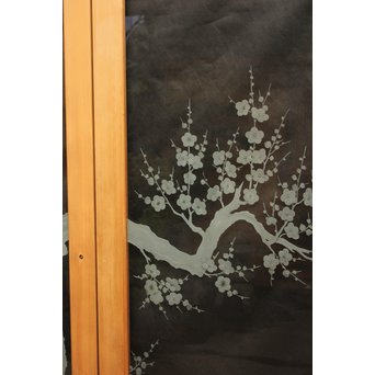 梅模様 エッチングガラス戸 4枚1組　GD1090Y 