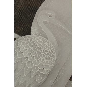 鶴松 エッチングガラス戸 4枚1組　GD1091 