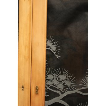 鶴松 エッチングガラス戸 4枚1組　GD1091 